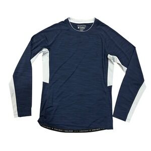 Coolibar Mens Ultimate LS Rash Guard Navy Blue UPF 50 Sun Protection Shirt Small